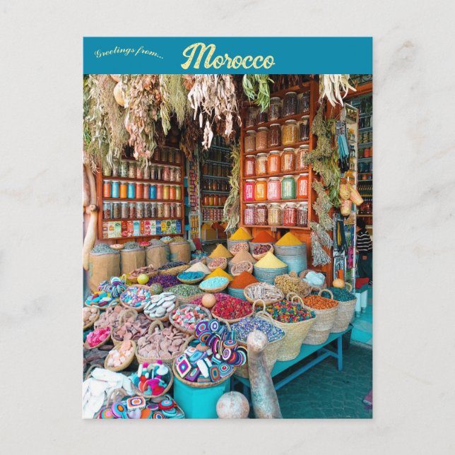 Ein Markt in Marrakesch Postkarte (Vorderseite)
