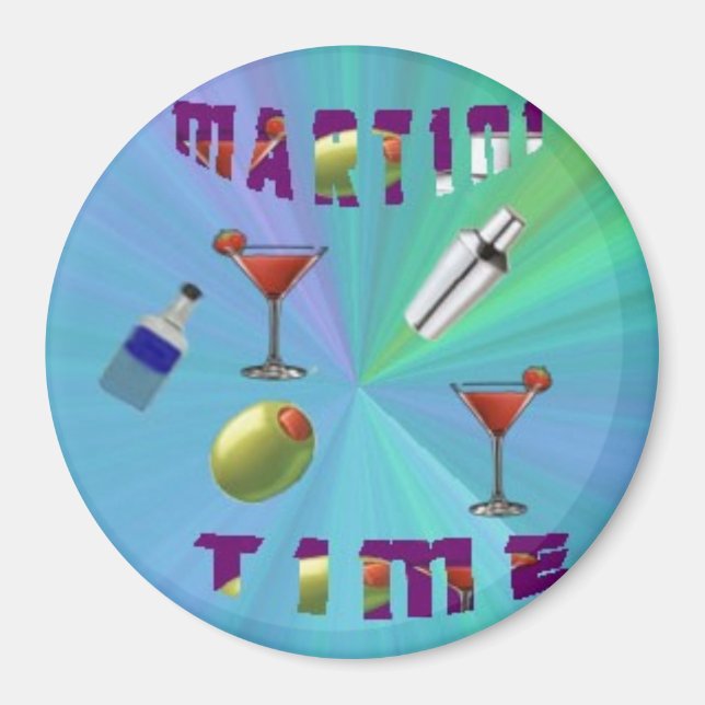 Ein Martini-Nachtmagnet/Untersetzer Magnet (Vorne)