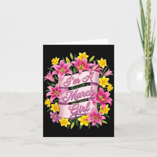 Ein März Mädchen Narzisse Geburtstagsblume Frauen Karte