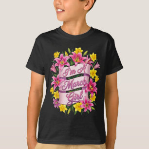 Ein März Mädchen Narzisse Geburtstagsblume Frauen T-Shirt