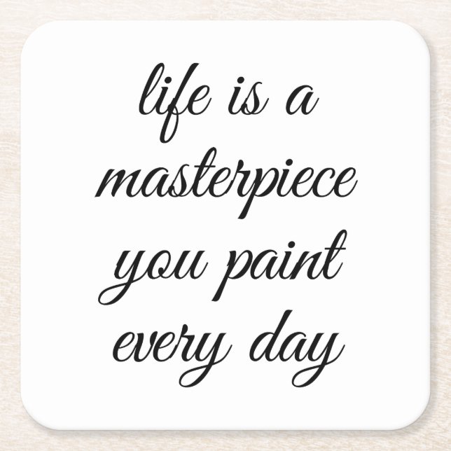 Ein Masterpiece Paper-Untersetzer Rechteckiger Pappuntersetzer (Vorderseite)