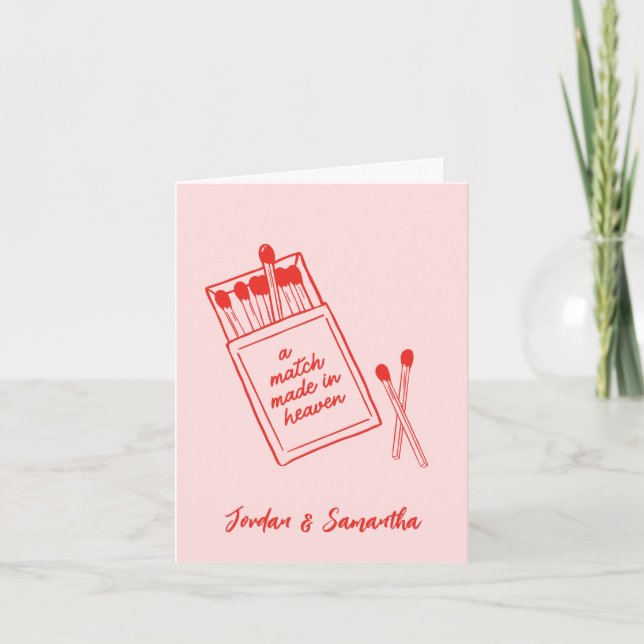 Ein Match aus Himmelspinett gefaltet Dankeschön No Dankeskarte (Vorderseite)