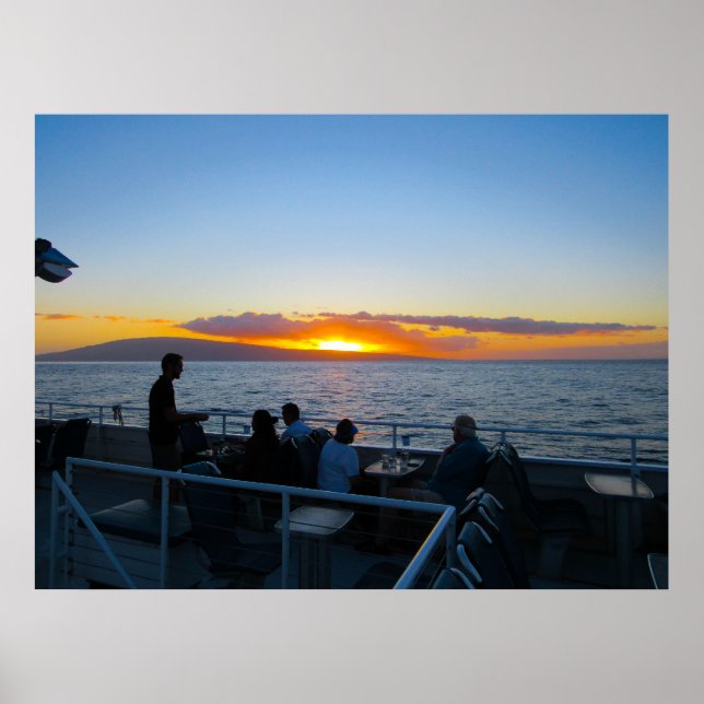 Ein Maui-Abendessen Sonnenuntergang Kreuzfahrtpost Poster (Vorne)