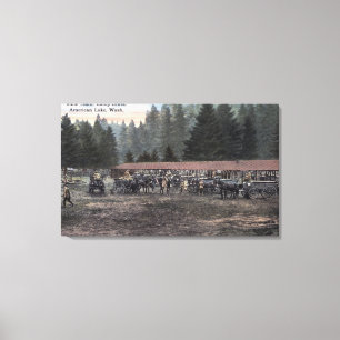 Ein Maultier-Team am Lager Lewis Leinwanddruck