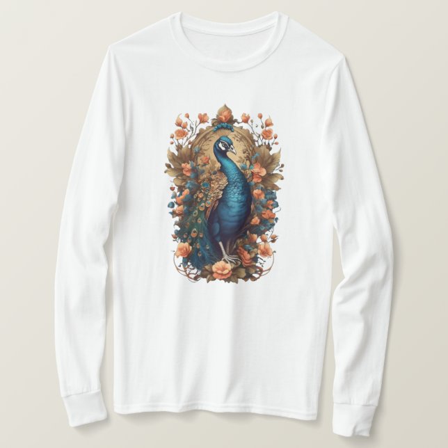 Ein maximalistisches T - Shirt-Design mit Pfau T-Shirt (Design vorne)