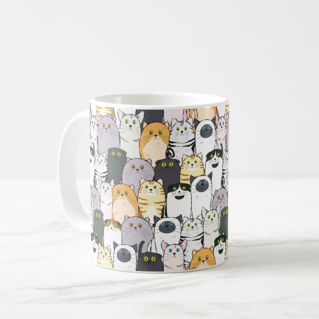 Ein Meer von Katzen Kaffeetasse (Vorderseite Links)