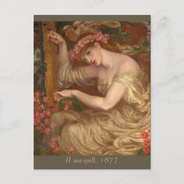 Ein Meereszauber von Dante Gabriel Rossetti CC0574 Postkarte (Vorderseite)