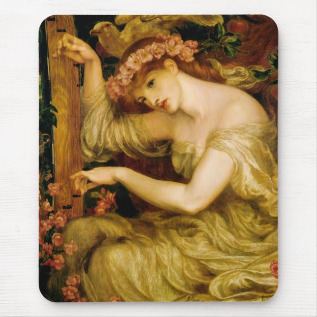 Ein Meereszauber (von Dante Gabriel Rossetti) Mousepad (Vorne)