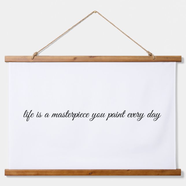 Ein Meisterwerk aus Holz, das an der Wand hängt Wandteppich Mit Holzrahmen (Vorne)