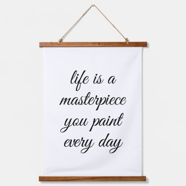 Ein Meisterwerk aus Holz, das an der Wand hängt Wandteppich Mit Holzrahmen (Vorderseite)