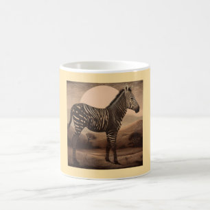 Ein melanistisches Zebra beim Grasen Kaffeetasse