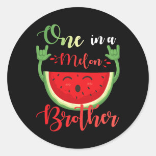 Ein Melon Brother Funny Birthday Matching Fam Runder Aufkleber