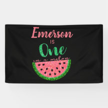 Ein Melon Watermelon First Birthday Banner