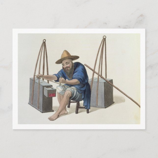 Ein Mender Porzellan, Teller 28 von 'The Costume Postkarte (Vorderseite)