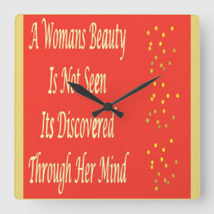 Ein Merkmal "Beauty-Frauengedicht" inspiriere Quadratische Wanduhr