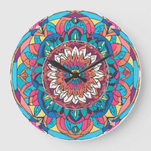 Ein merkwürdiger Mandala Große Wanduhr