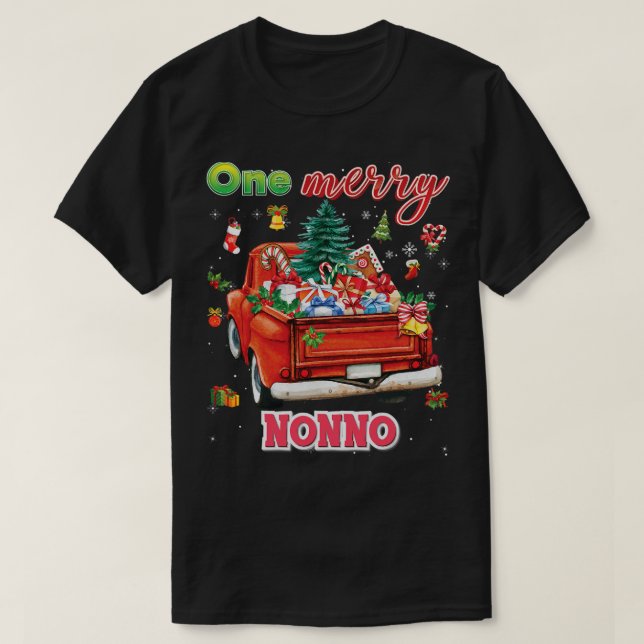 Ein Merry Nonno Christmas Tree Truck Sweater Ugly T-Shirt (Design vorne)