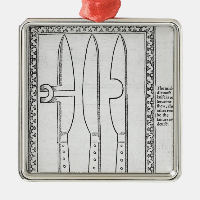 Ein Messer-Trick Silbernes Ornament (Vorne)