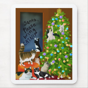 Ein Miezekatze-Katzen-Weihnachten Mousepad