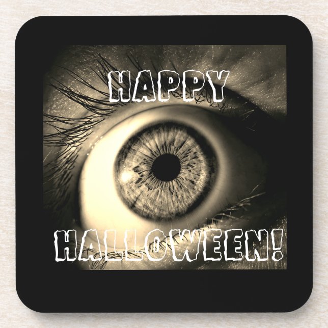 Ein Mit Augen, Halloween-Untersetzer aus hartem Ku Getränkeuntersetzer (Vorderseite)