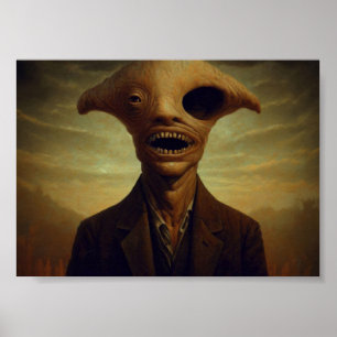 Ein Mit Augen Horror-Kreaturenportrait Poster