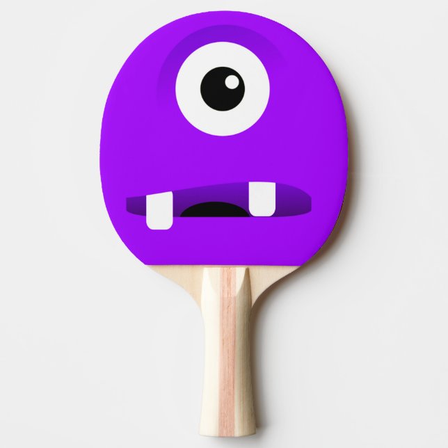 Ein mit Augen Lila Monster-Pingpong-Paddel Tischtennis Schläger (Vorderseite)