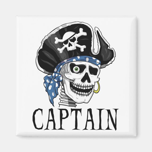 Ein mit Augen Piratenkapitän Magnet (Vorne)