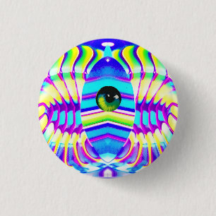 Ein Mit Augen Star Beast Ken Gage Psychedelic Art Button