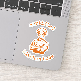 Ein mitreißender, verbrannt orangener Comic-Stil e Aufkleber