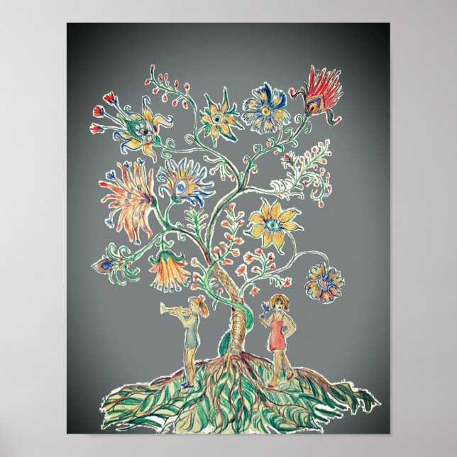 Ein moderner Baum des Lebens Poster (Vorne)