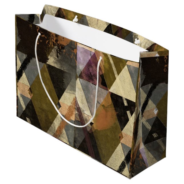 Ein modernes abstraktes Design Große Geschenktüte (Rückseite Schrägansicht)