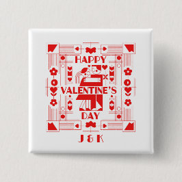 Ein modernes Bauhaus Valentinstag Button