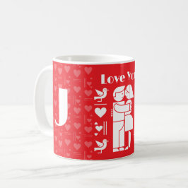 Ein modernes Bauhaus Valentinstag Kaffeetasse