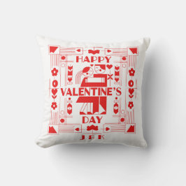 Ein modernes Bauhaus Valentinstag Kissen