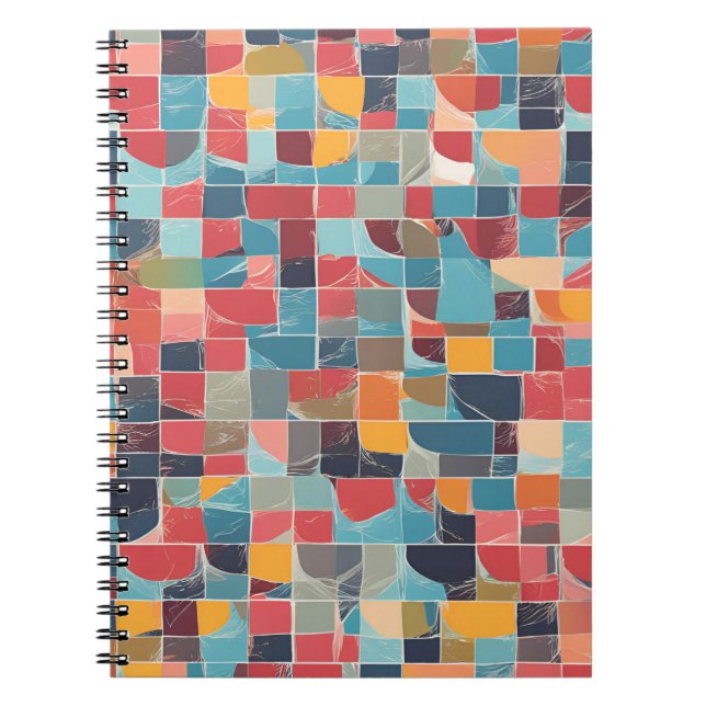 Ein modernes Notebook mit lebhaftem Mosaikdesign Notizblock (Vorderseite)