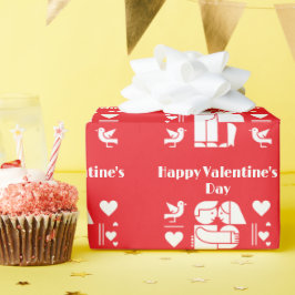 Ein modernes Valentinstag im Bauhaus-Stil Geschenkpapier