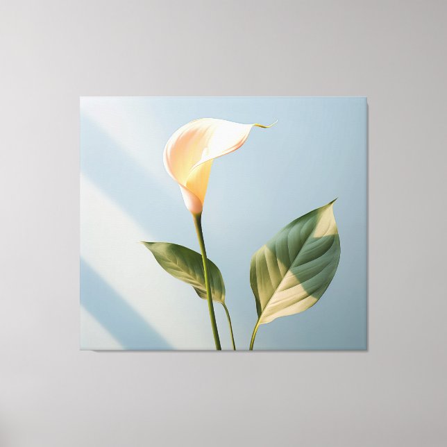 Ein Moment des Friedens Calla Lily Minimaler Reali Leinwanddruck (Vorderseite)