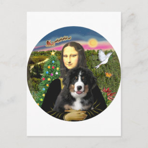 Ein Mona-Lisa-Weihnachten - Berner MD-Welpe Feiertagspostkarte