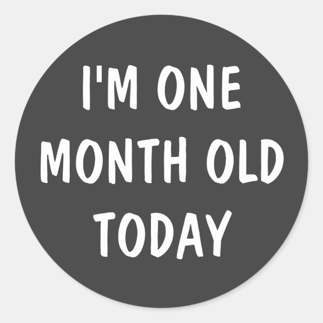 Ein Monat altes Baby Runder Aufkleber (Vorderseite)