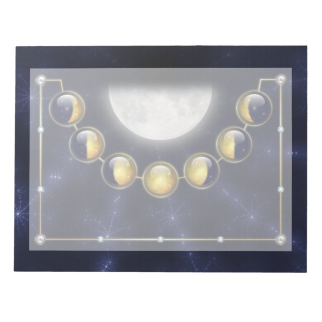 Ein Monat im Leben des Mondes Notepad Notizblock (Vorderseite)