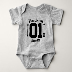 Ein Monat Pfeile Baby Boy Personalisiert Baby Strampler