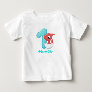 Ein Monat süßer Dinosaurier Baby T-shirt