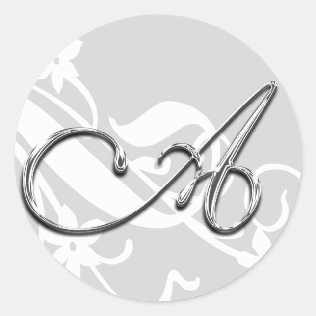 Ein Monogram Letter Wedding Umschlag Aufkleber Sti (Vorderseite)