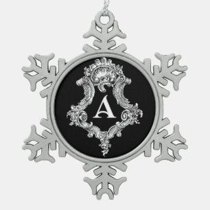 Ein Monogramm Anfangsornament Schneeflocken Zinn-Ornament