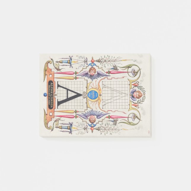 Ein Monogramm Geschenke, Alphabet A, Buchstaben A Post-it Klebezettel (Vorderseite)