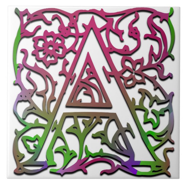 Ein Monogramm Keramik "Besque Garden" Fliese (Vorderseite)