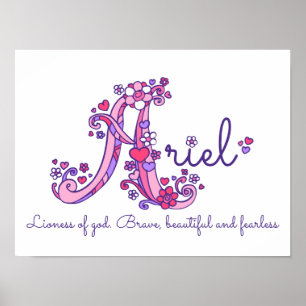 Ein Monogramm Kunst Ariel Mädchen Name Bedeutung P Poster
