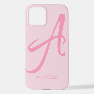 Ein Monogramm Personalisiert rosa iPhone 12 Hülle