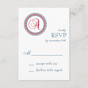 Ein Monogramm-Punkt-Kreis UAWG Karten (rot/Blau)