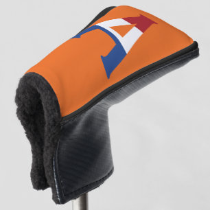 Ein Monogramm überlagert sich auf der NLD-Flagge a Golf Headcover